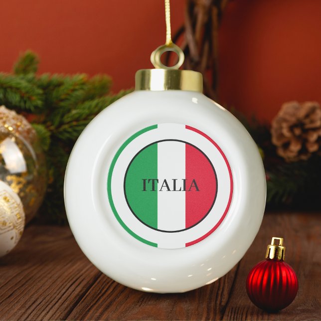 Italy Italian Flag Red White Green Italia Ceramic Ball Christmas Ornament (Italy Italian Flag Red White Green Italia Ceramic Ball Christmas Ornament)