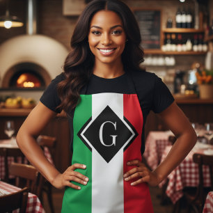 Italy Italian Flag Red White Green Italia Initial Apron