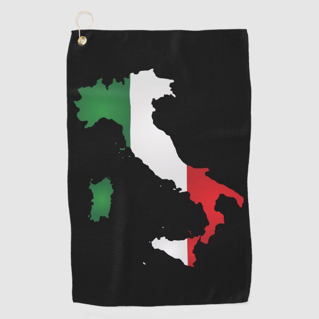 Italy Italian Flag Red White Green Italia Map Golf Towel (Front)