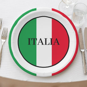 Italy Italian Flag Red White Green Italia Paper Plate