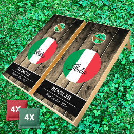 Italy & Italian Flag Rustic Wood / Family fun