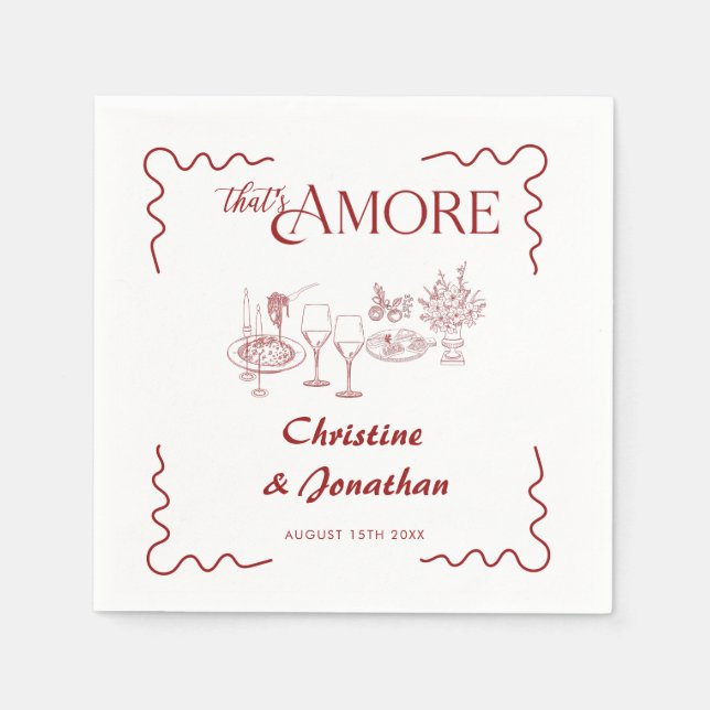 Italy | Italian Food | Rehearsal Dinner   Napkin (Front)
