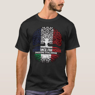 Italy Italian French France Tree Roots Flag T-Shirt