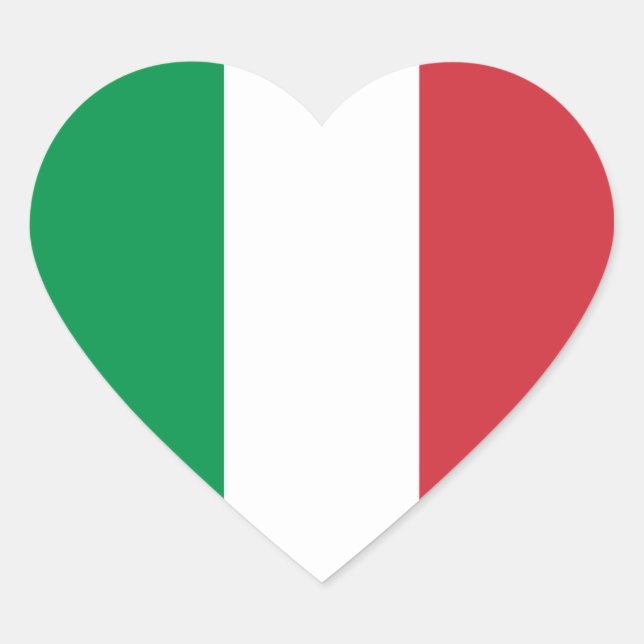 Italy/Italian Heart Flag Sticker (Front)