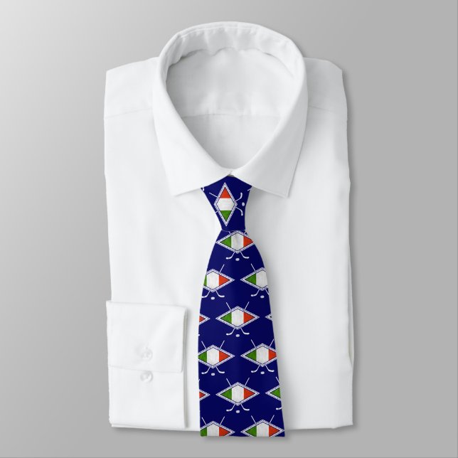 Italy Italian Hockey Flag Logo Tie (Tied)