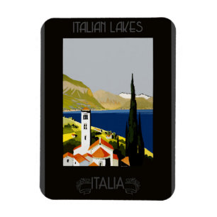 Italy Italian Lake Retro Vintage Travel Poster Magnet