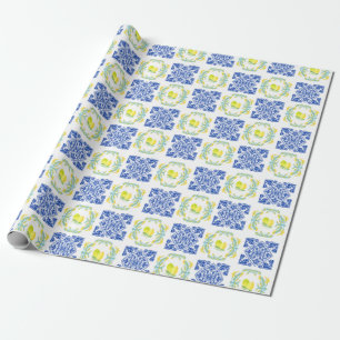 Italy Italian Lemon Bridal Shower Wedding Gift Wrapping Paper