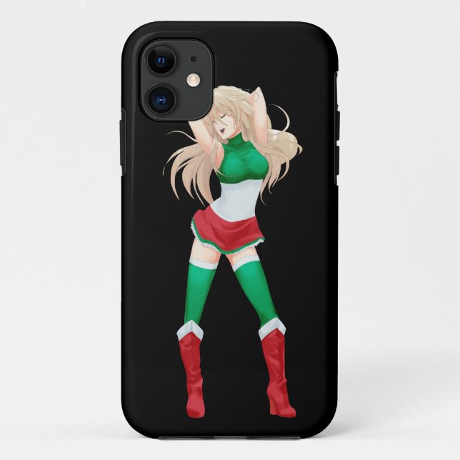 Italy Italian Manga Flag girl Case-Mate iPhone Case (Back)