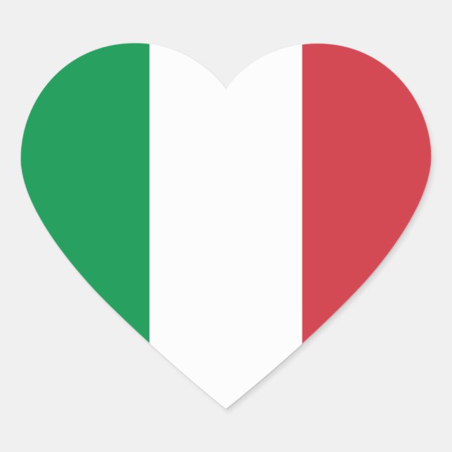 Italy – Italian National Flag Heart Sticker (Front)