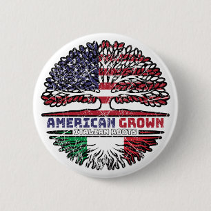 Italy Italian US American USA United States Tree 6 Cm Round Badge