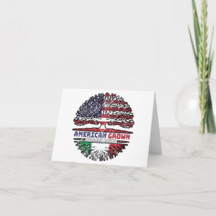 Italy Italian US American USA United States Tree Card
