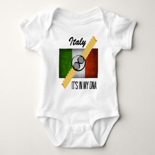 Italy It's in My DNA Molecule Italian Flag Rotini Baby Bodysuit