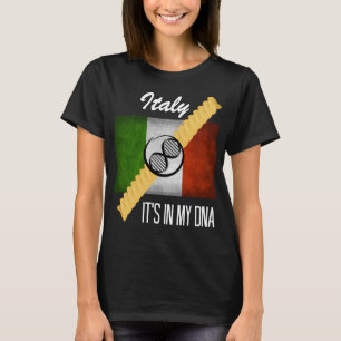 Italy It's in My DNA Molecule Italian Flag Rotini T-Shirt