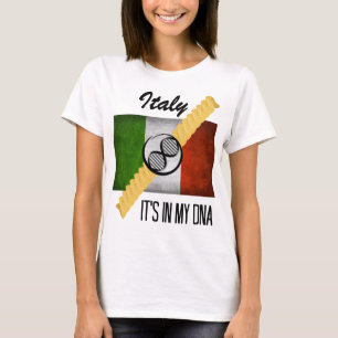 Italy It's in My DNA Molecule Italian Flag Rotini T-Shirt