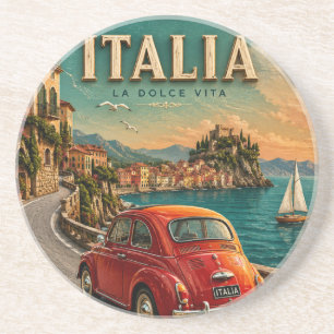 Italy La Dolce Vita Vintage Coastal Mediterranean Coaster
