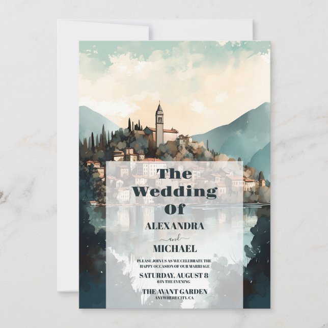 Italy Lake Como Destination Wedding Invitation (Front)