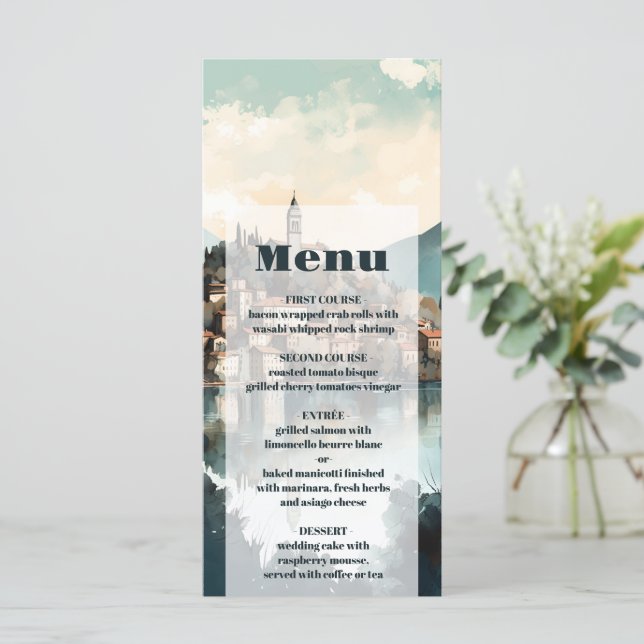 Italy Lake Como Destination Wedding Menu (Standing Front)