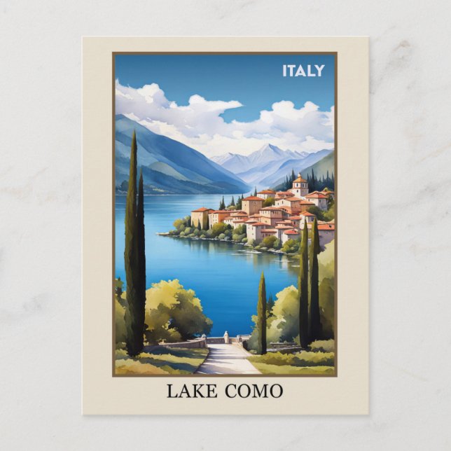 Italy Lake Como Vintage Travel Postcard (Front)