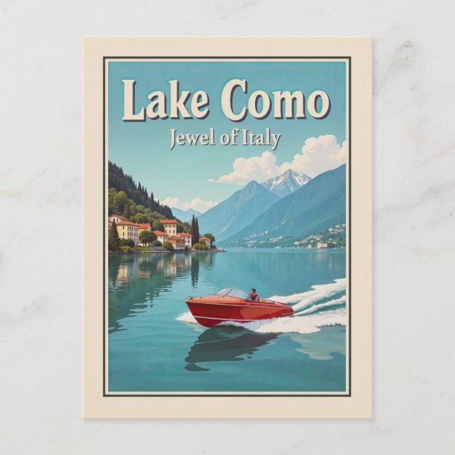 Italy Lake Como Vintage Travel Postcard (Front)