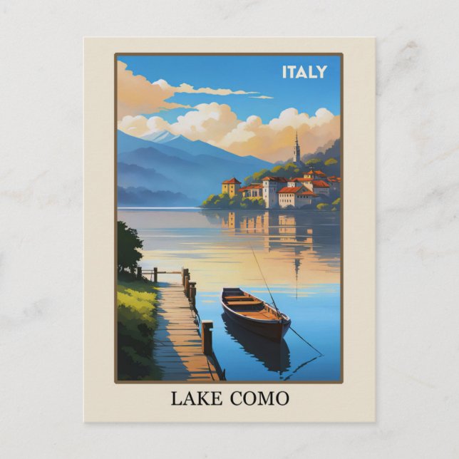 Italy Lake Como Vintage Travel Postcard (Front)