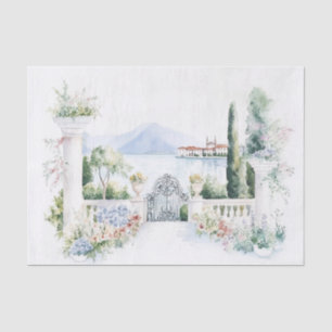 Italy Lake Como Watercolor Tissue Paper
