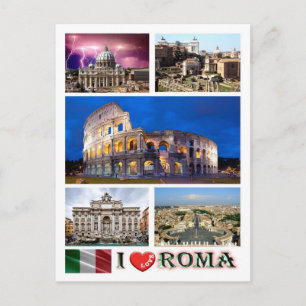 Italy - Lazio - Rome - I Love - Postcard
