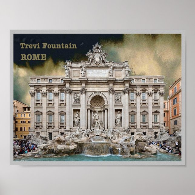 Italy - Lazio - Rome - Trevi Fountain - Poster (Front)