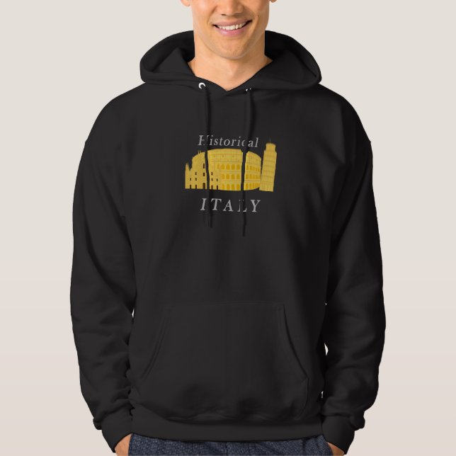 Italy Leaning Tower Of Pisa Colosseum Rome Milan C Hoodie (Front)