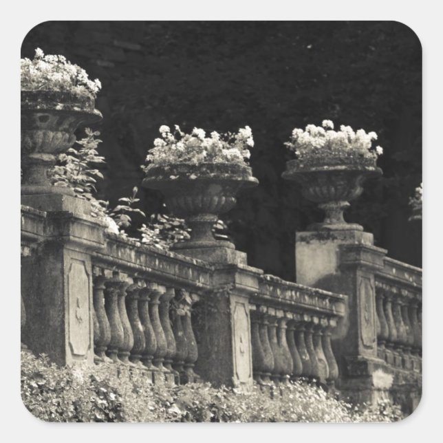 Italy, Lecco Province, Varenna. Lakeside Square Sticker (Front)