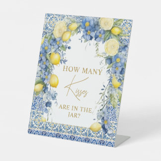 Italy Lemon Blue Tiles How Many Kisses Sign