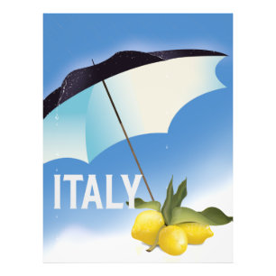 Italy Lemons Vintage style travel poster