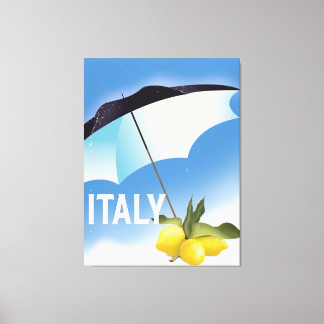 Italy Lemons Vintage style travel poster Canvas Print (Front)