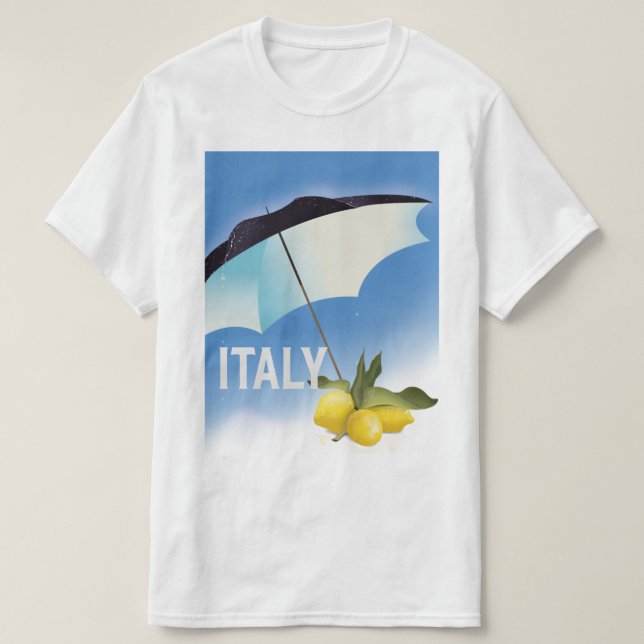 Italy Lemons Vintage style travel poster T-Shirt (Design Front)