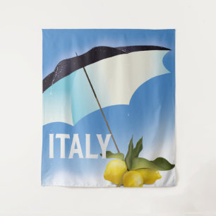 Italy Lemons Vintage style travel poster Tapestry