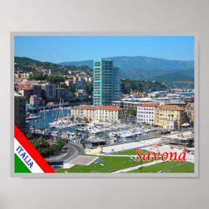 Italy - Liguria - Savona - Harbour - Poster