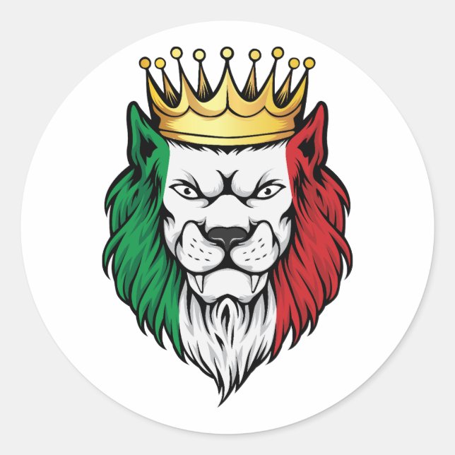 Italy  Lion King Flag Classic Round Sticker (Front)