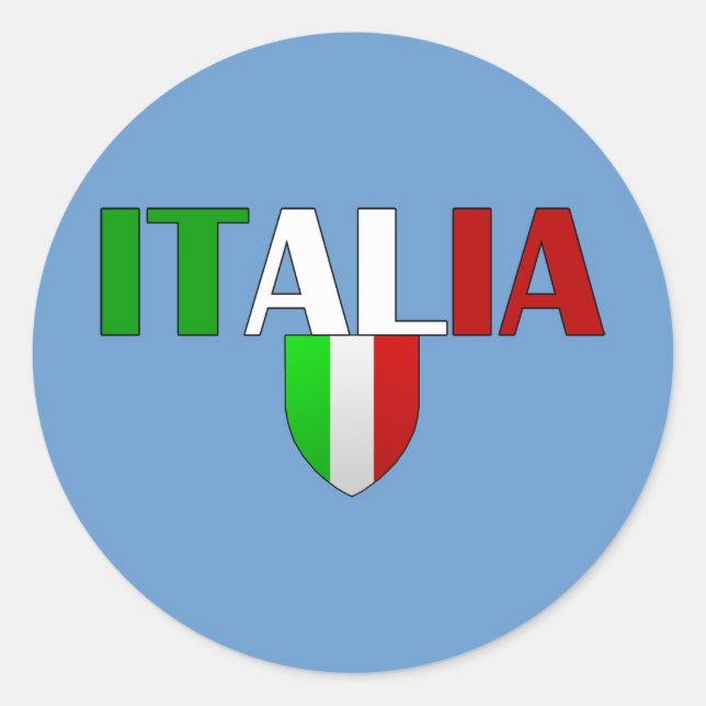 Italy logo flag of Italy shield for Italians Classic Round Sticker (Front)