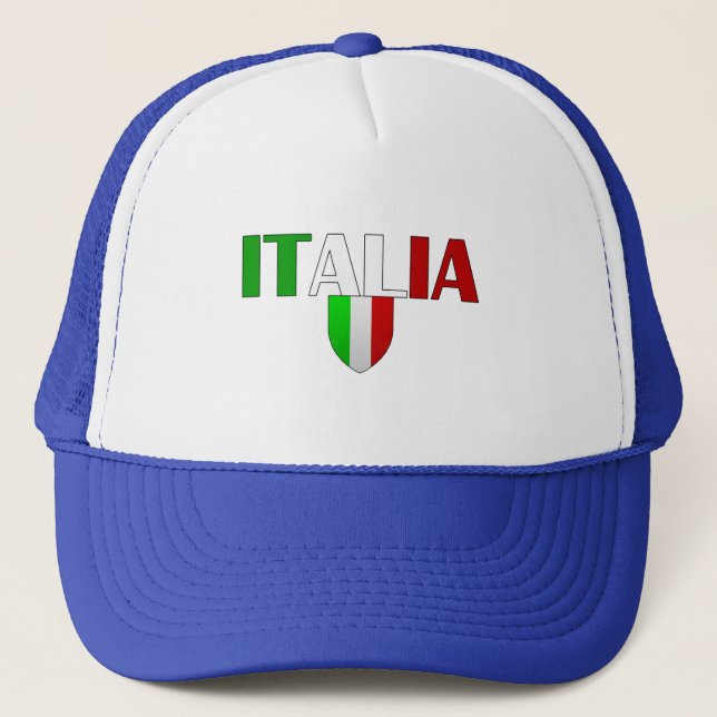 Italy logo flag of Italy shield for Italians Trucker Hat (Front)