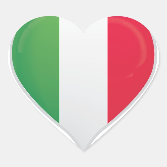 Italy love flag pride heart sticker (Front)