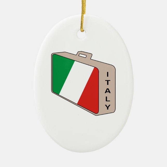 Italy Luggage Ceramic Tree Decoration (Front)