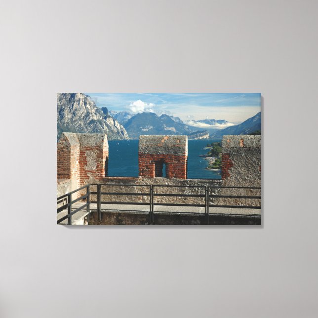 Italy, Malcesine, view from castle of Lake Canvas Print (Front)