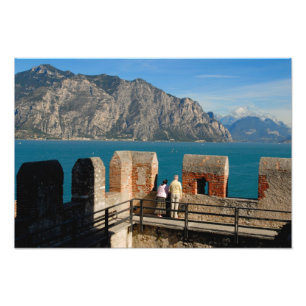 Italy, Malcesine, view from castle tower of Photo Print