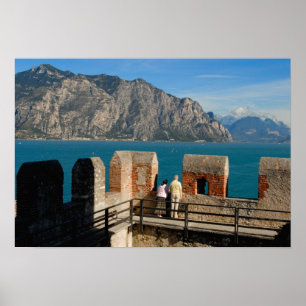 Italy, Malcesine, view from castle tower of Poster