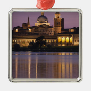 Italy, Mantua Province, Mantua. Town view and 2 Metal Tree Decoration