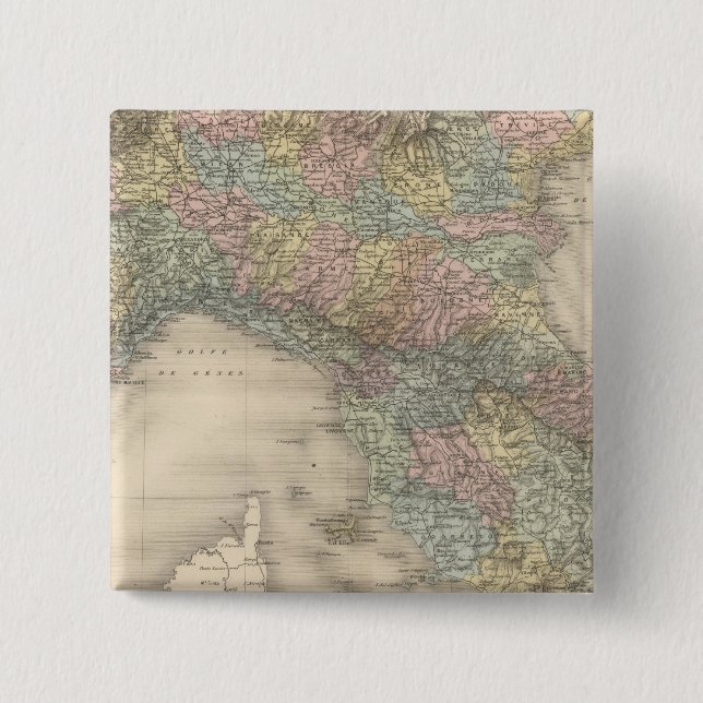 Italy Map 2 15 Cm Square Badge (Front)