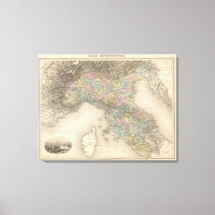 Italy Map 2 Canvas Print