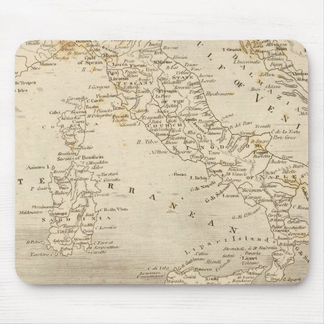 Italy Map by Arrowsmith Mouse Mat (Front)