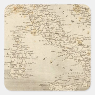 Italy Map by Arrowsmith Square Sticker