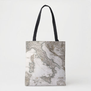 Italy Map by Stieler Tote Bag