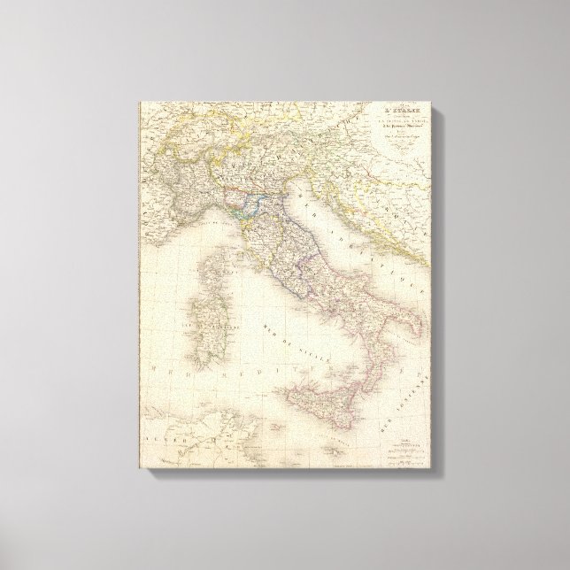 Italy Map Canvas Print (Front)